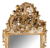 A Pair of South German Painted and Parcel Gilt Mirrors
