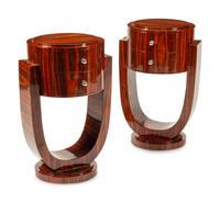 A Pair of Continental Rosewood Veneered Side Tables