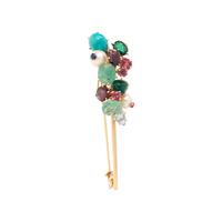 YELLOW GOLD AND MULTIGEM BROOCH