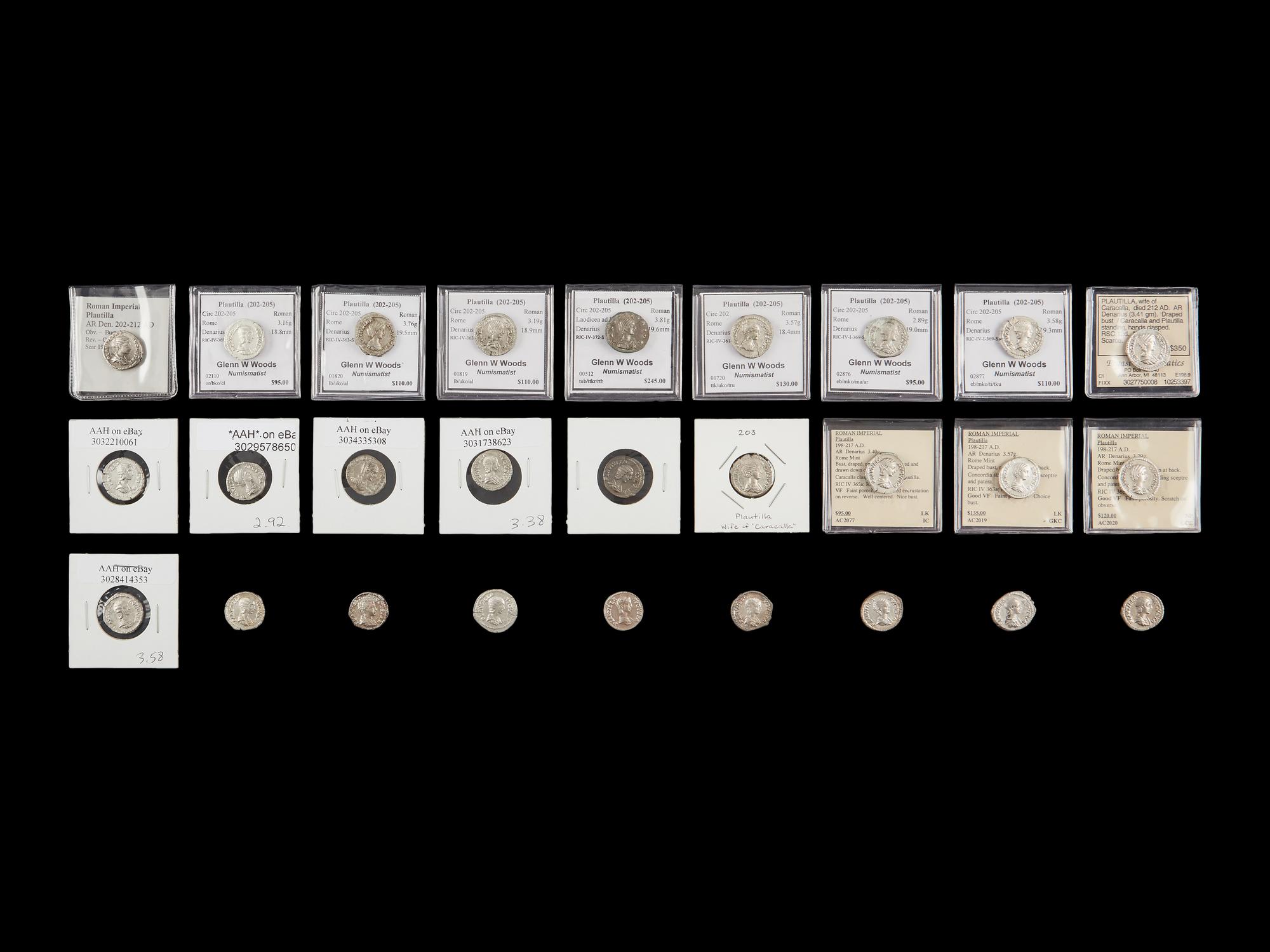 [ANCIENT] ROMAN EMPIRE. Plautilla (c. 198-217). Ar Denarius. Twenty-Seven Coins.