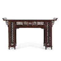 A Chinese Hardwood Faux Bamboo Altar Table, Qiaotou'an, 20th Century 近代 硬木仿竹翹頭案