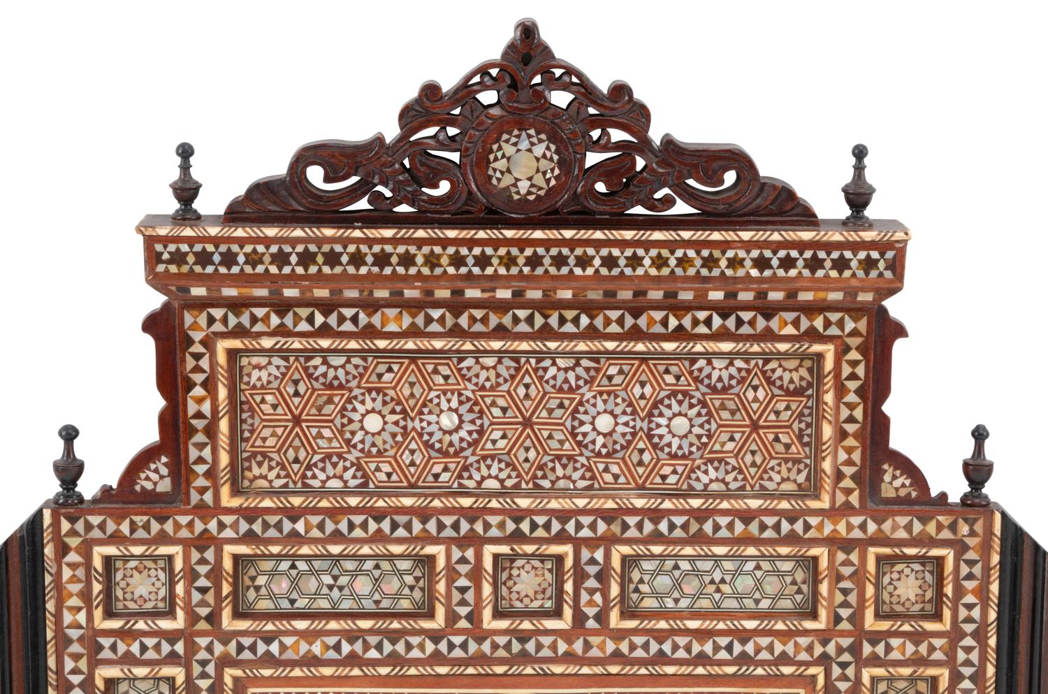 A Pair of Moorish Marquetry Mirrors