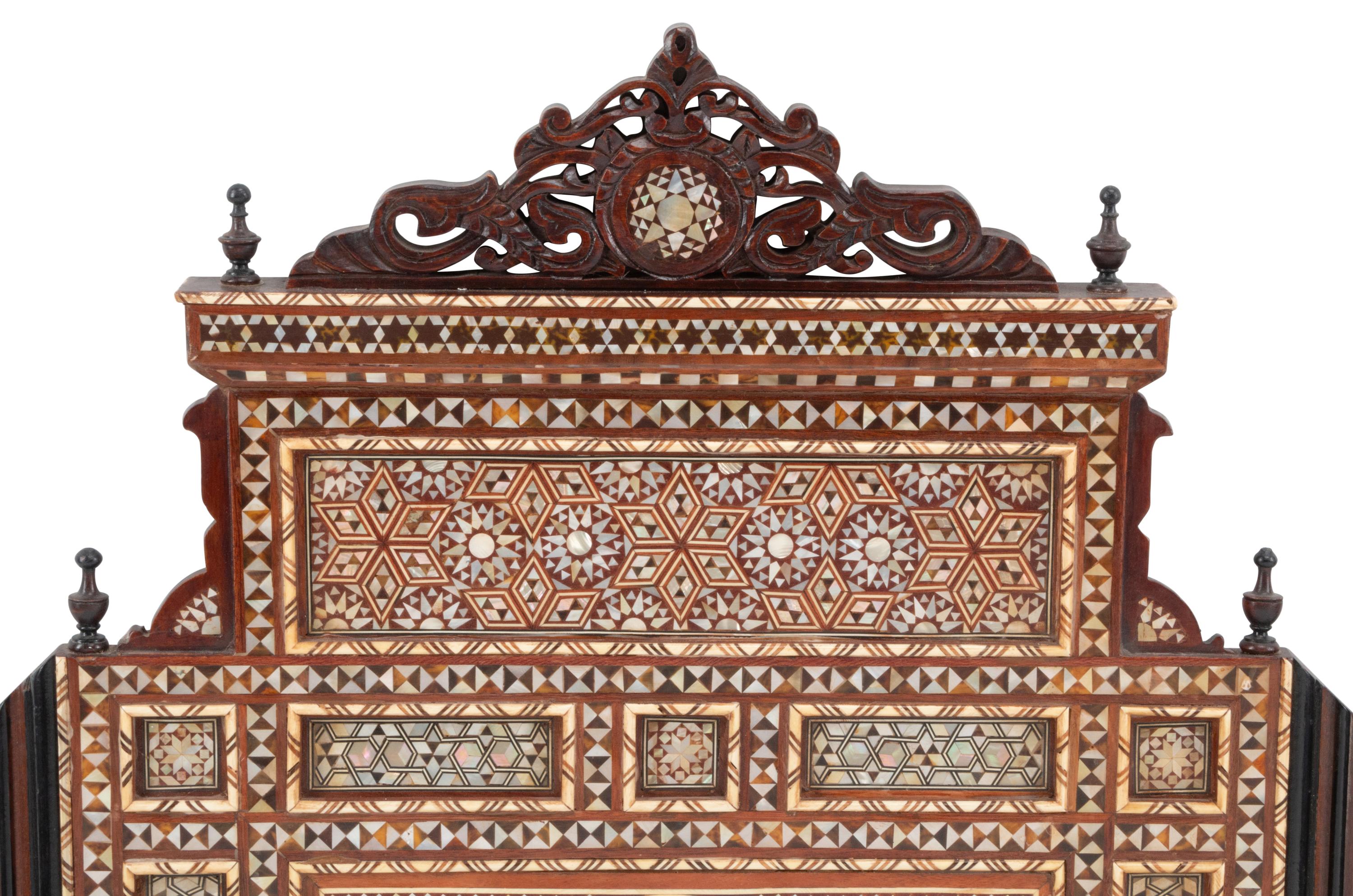 A Pair of Moorish Marquetry Mirrors