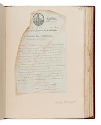 [Napoleon I (1769-1821), et al]. An archive of 123 signed documents, Paris, 1785-1818, salvaged from the 1871 fire at the Tuileries Palace.