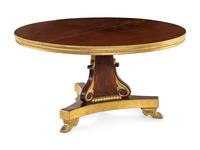 A Regency Parcel Gilt Mahogany Center Table