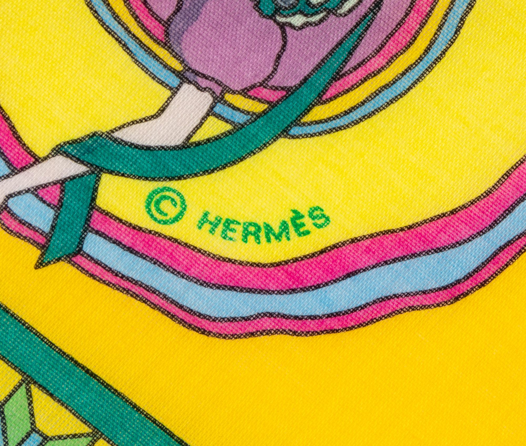 Three Hermès 70cm Cotton and Silk Scarves