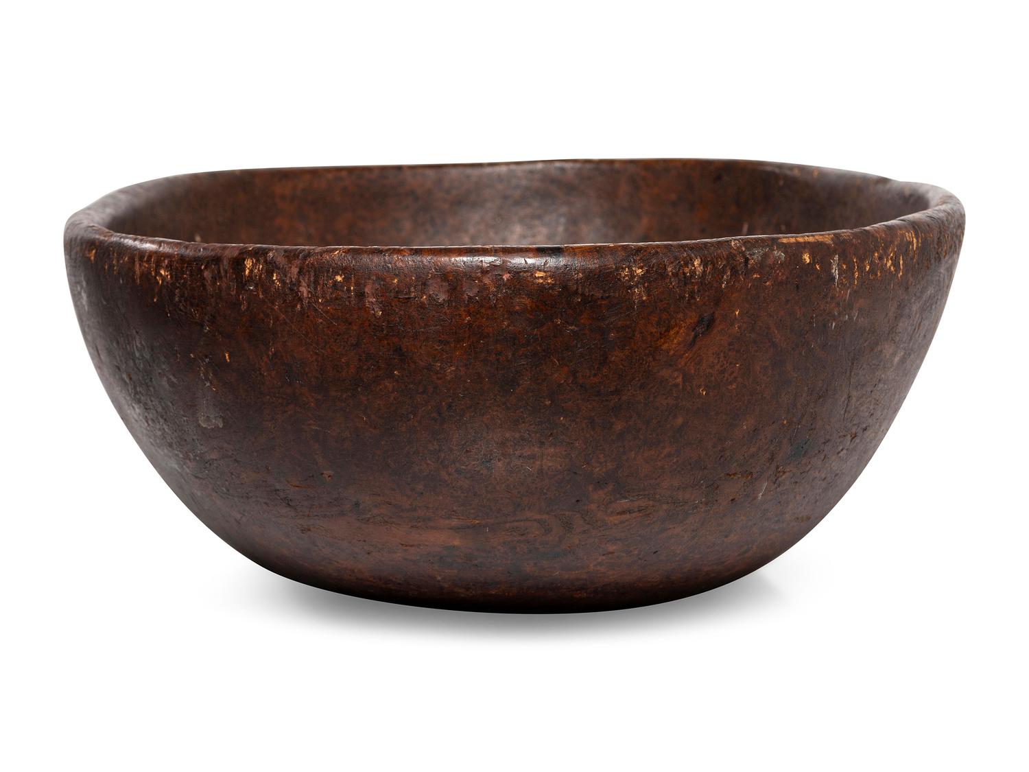 A Large Burl Maple or Ash Dough Bowl