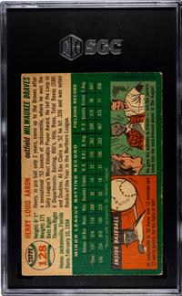 A 1954 Topps Hank Aaron Rookie Baseball Card No. 128 (SGC Authentic)