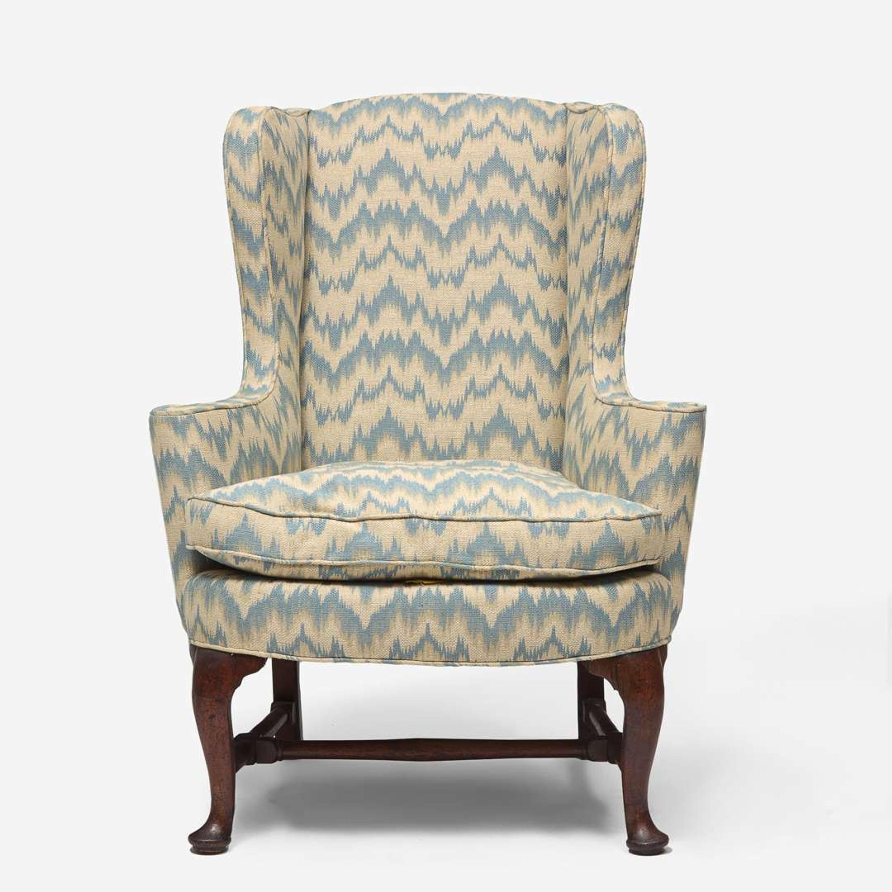 A Queen Anne carved mahogany easy chair Probably Boston, MA, 18th century