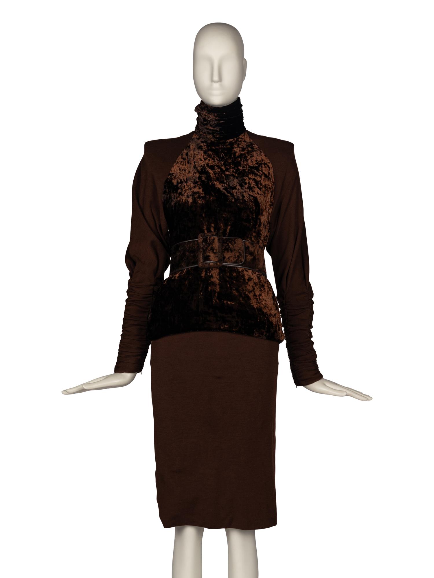 Galanos Three-Piece Crushed Velvet Ensemble, 1980s