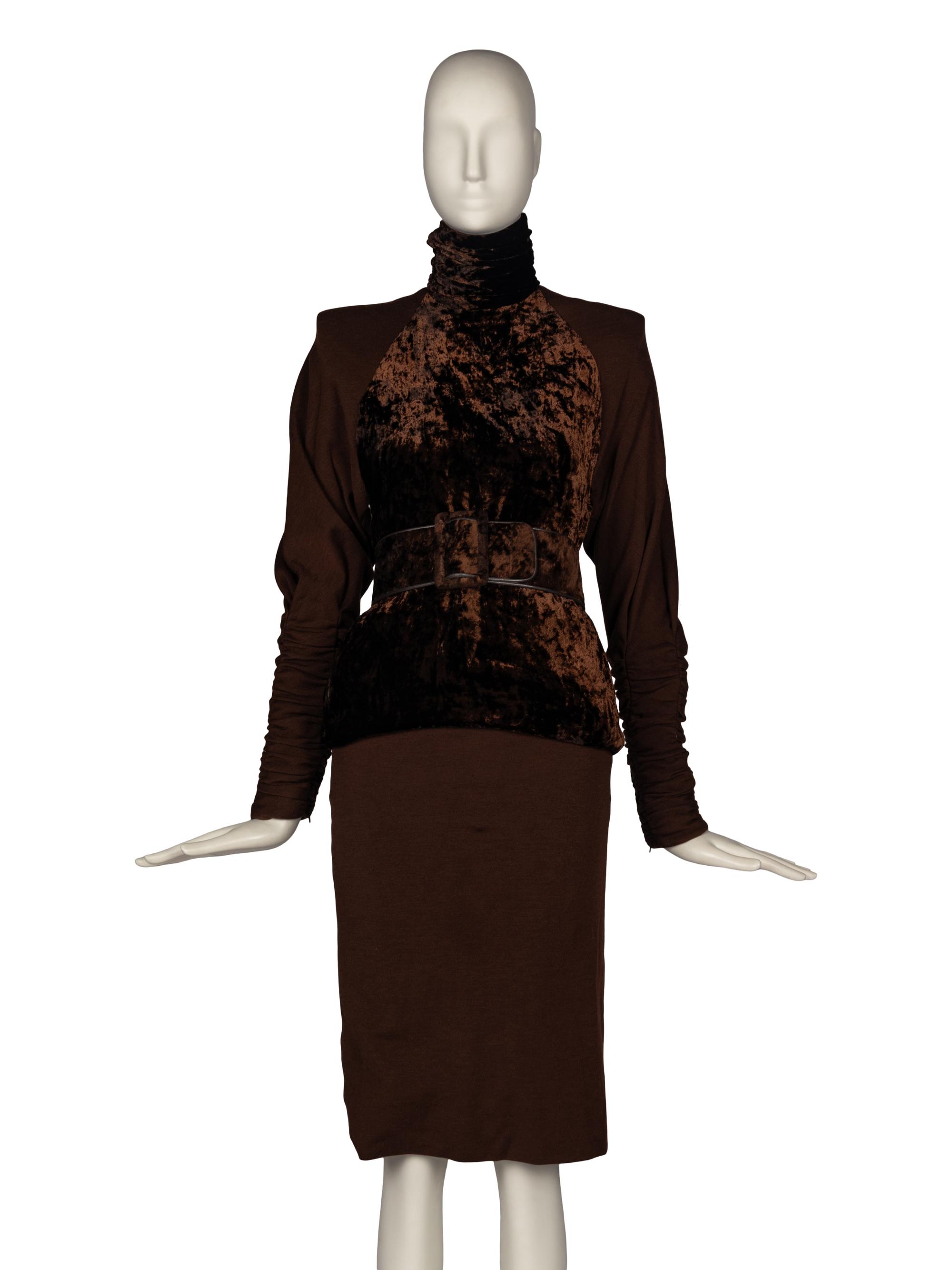 Galanos Three-Piece Crushed Velvet Ensemble, 1980s