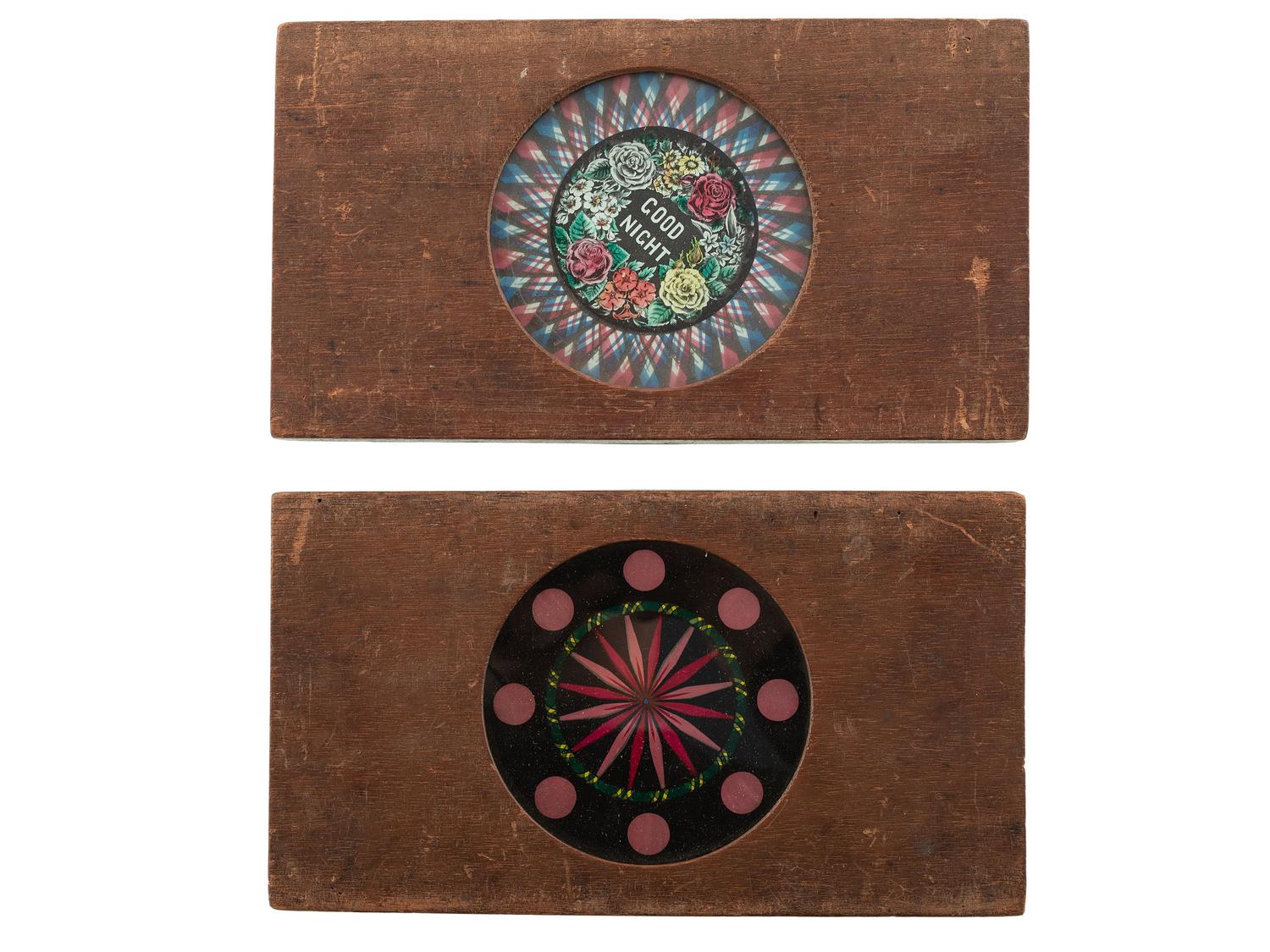 [MAGIC LANTERN SLIDES]. A group of 37 miscellaneous glass viewing slides including chromatrope mechanical examples.