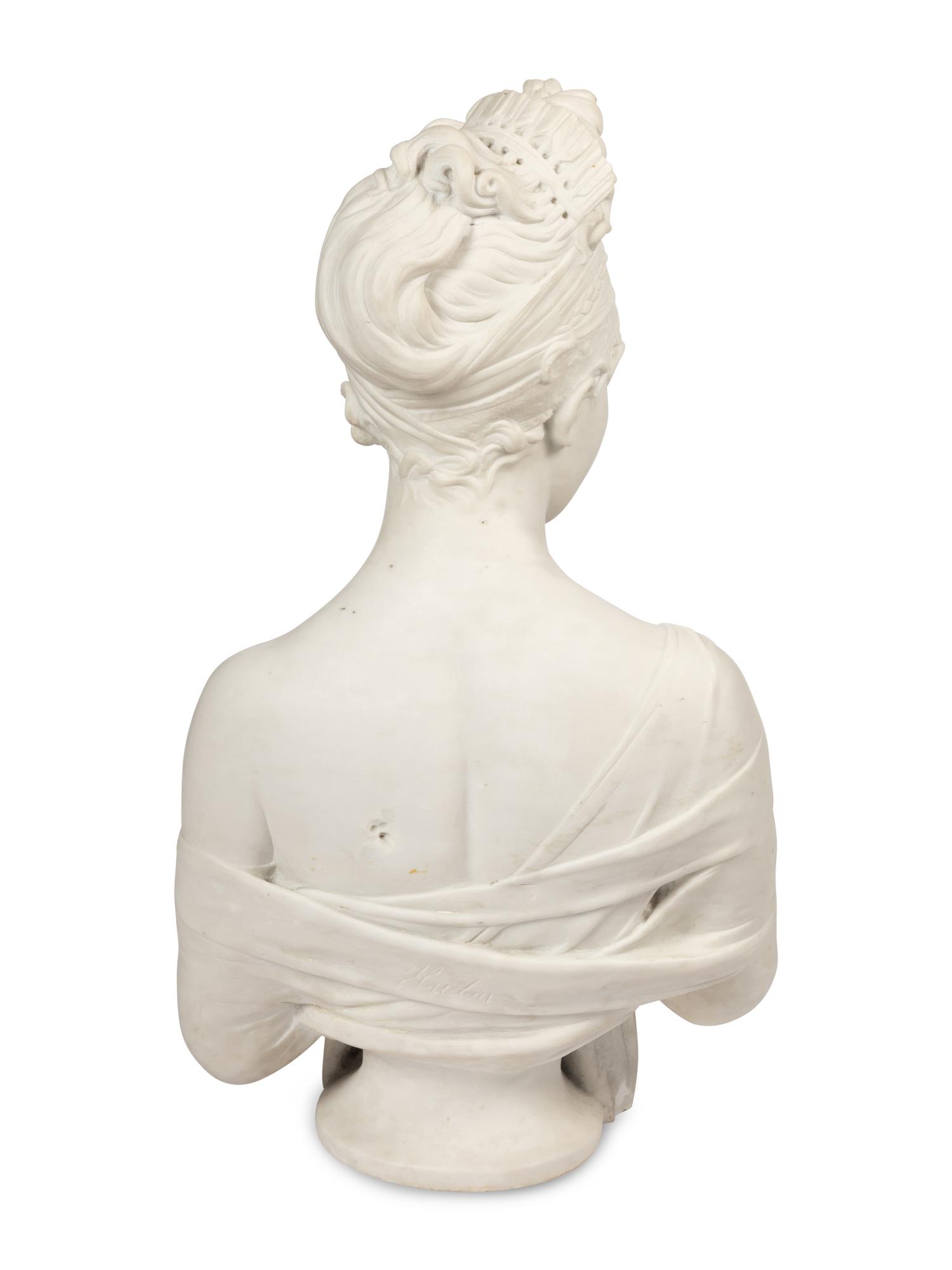 A Continental Marble Bust of Juliette Recamier After Joseph Chinard