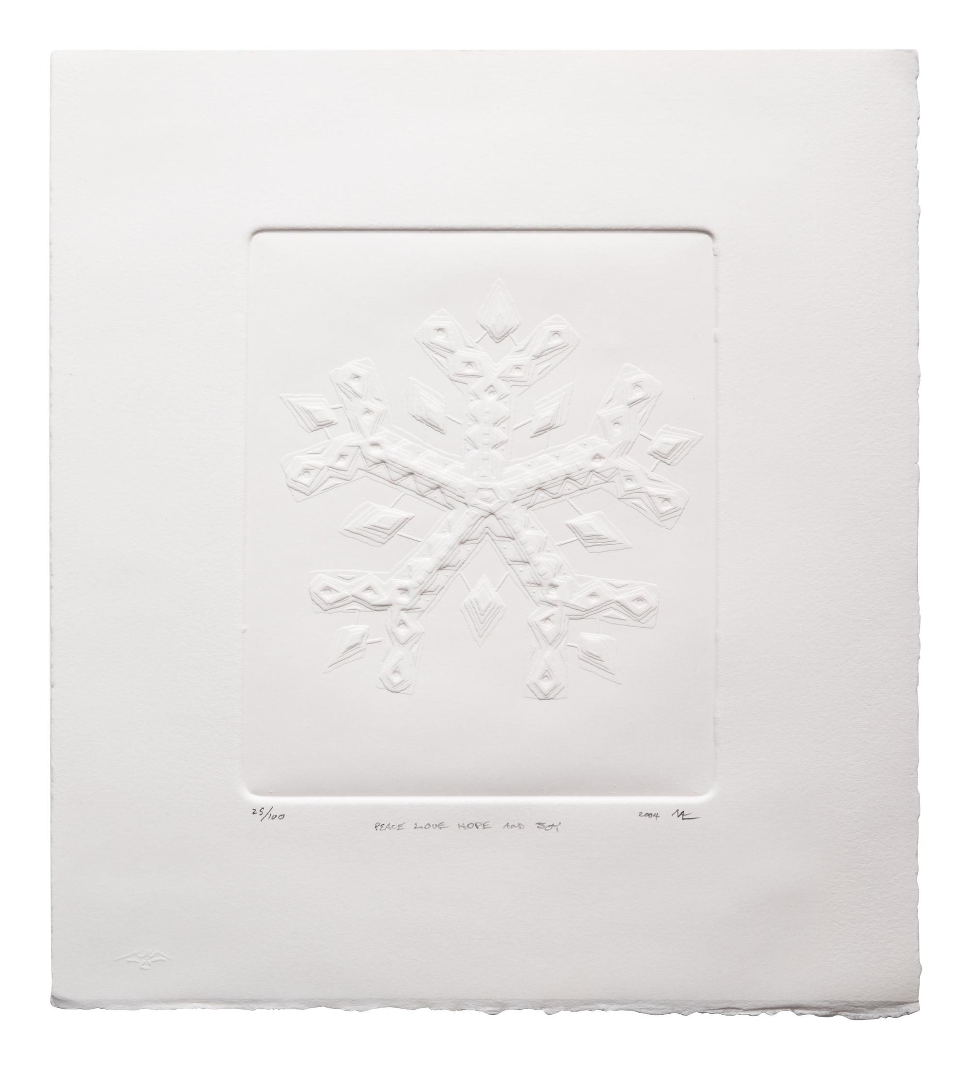 A group of three prints (Untitled; Untitled, 2008; December Tree 2003; Peace Love Hope and Joy, 2004)