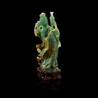A Chinese carved jadeite meiren