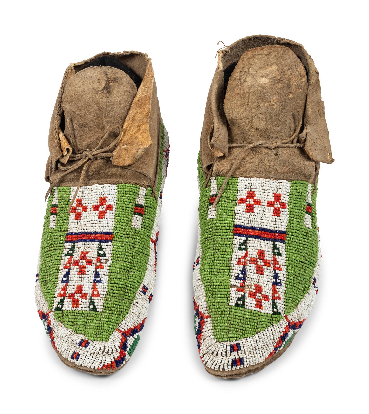 Sioux Beaded Hide Moccasins