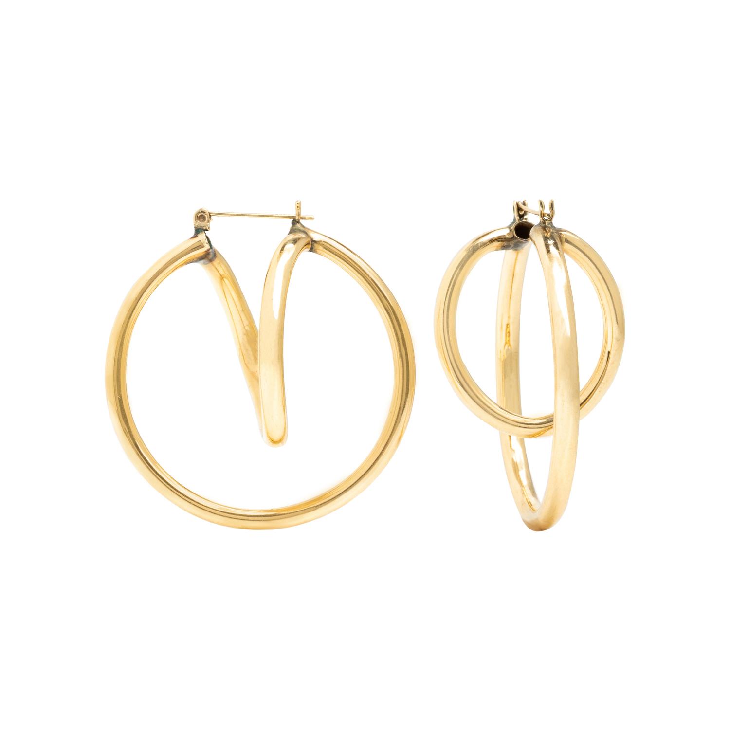 Two Pairs of Yellow Gold Earrings
