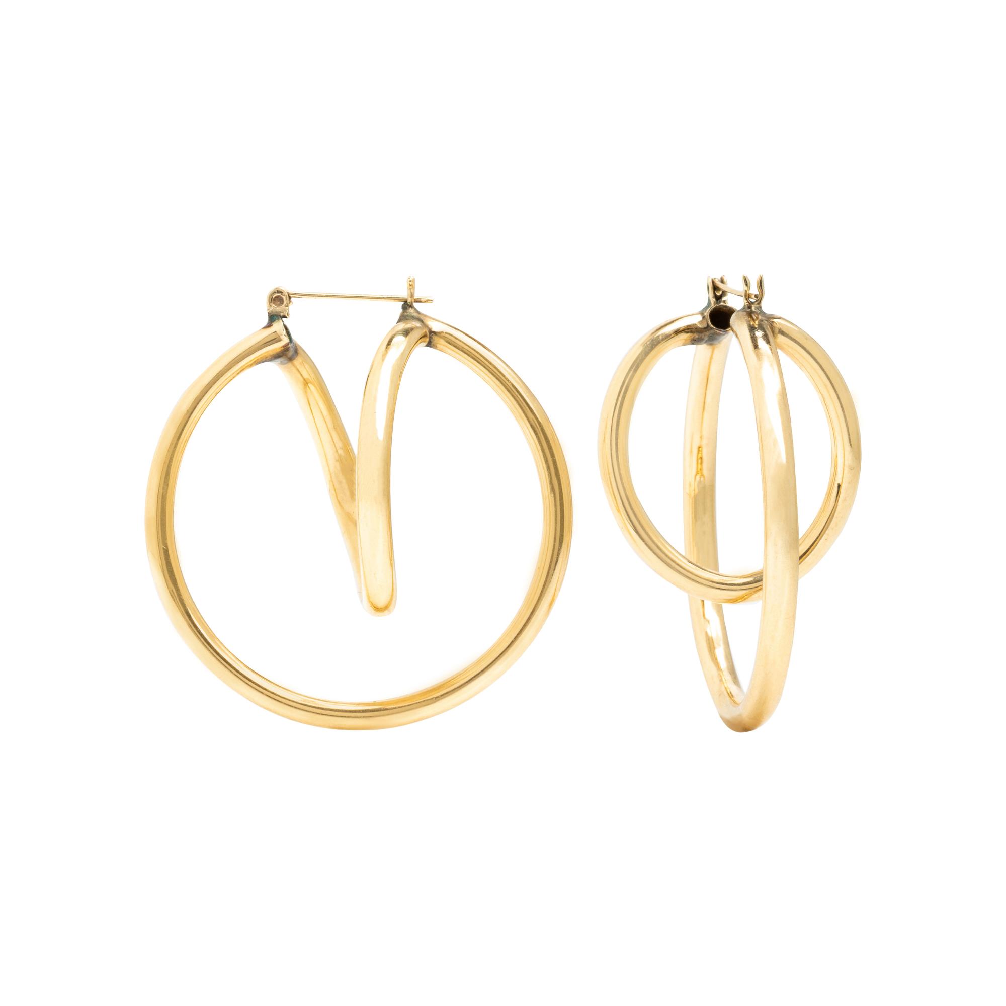 Two Pairs of Yellow Gold Earrings