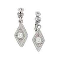 ANTIQUE, WHITE GOLD AND DIAMOND EARRINGS