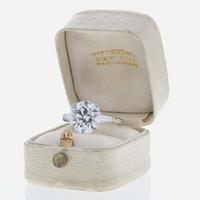 A Tiffany & Co. Platinum and Diamond Ring 4.75 Carat Round Brilliant Diamond, Tiffany & Co. Certified