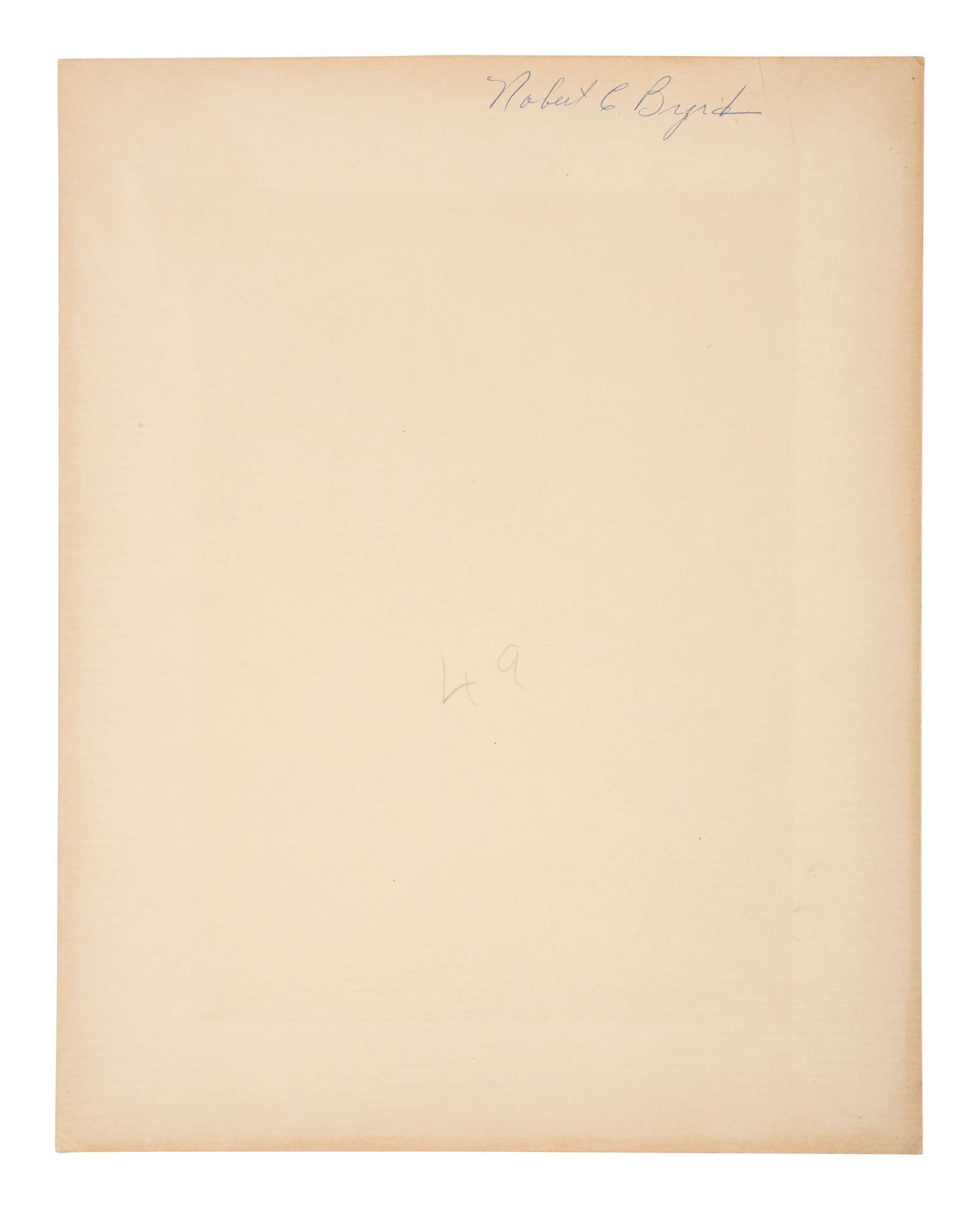 KENNEDY, John F. (1917-1963). Eisenstaedt, Alfred (1898-1995), photographer. Photograph signed ("John F. Kennedy") as President and inscribed in the margin to West Virginia Senator Robert C. Byrd (1917-2010). N.p., n.d. [ca 1961-63].