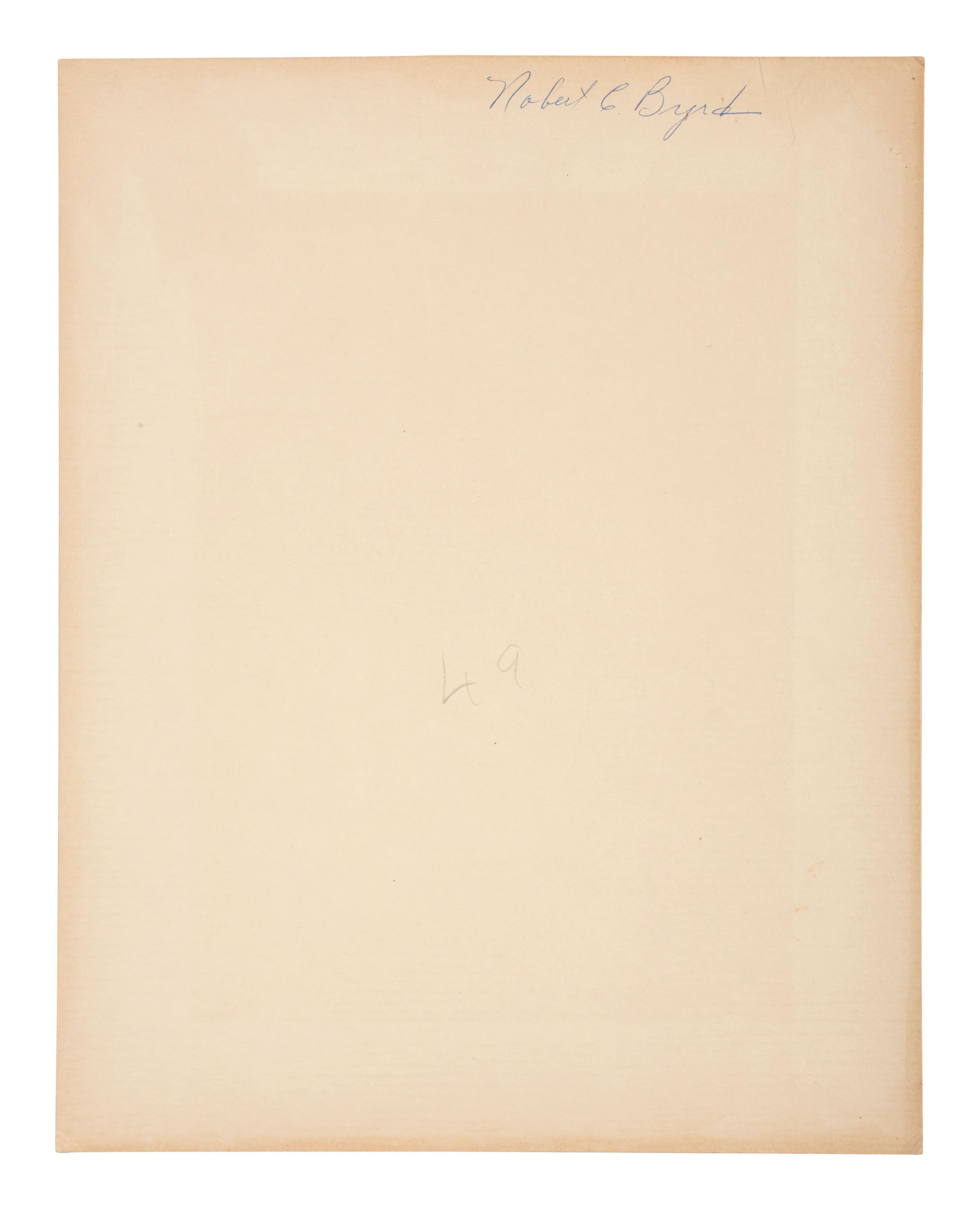 KENNEDY, John F. (1917-1963). Eisenstaedt, Alfred (1898-1995), photographer. Photograph signed ("John F. Kennedy") as President and inscribed in the margin to West Virginia Senator Robert C. Byrd (1917-2010). N.p., n.d. [ca 1961-63].