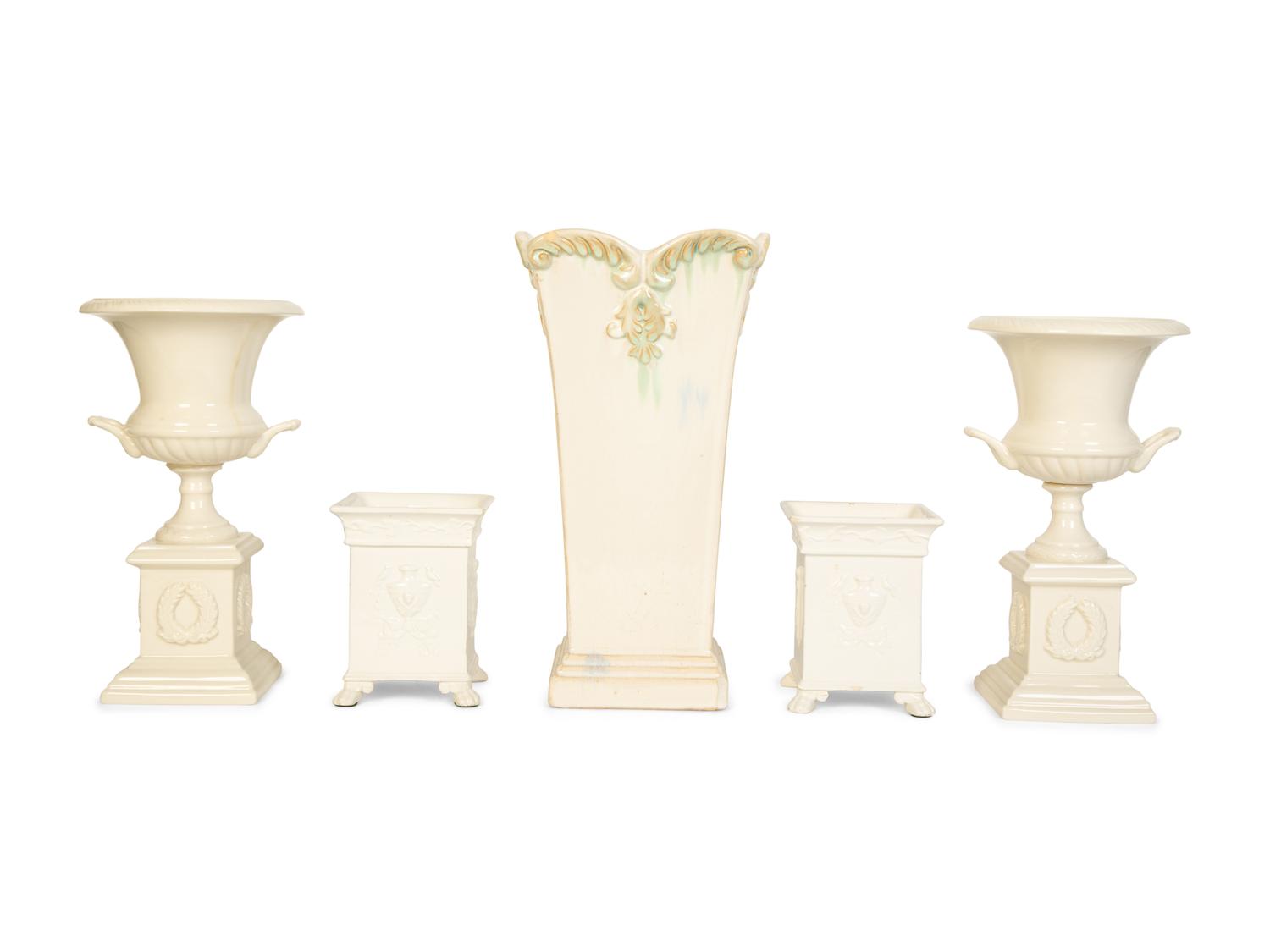 Three Bisque Porcelain Table Articles