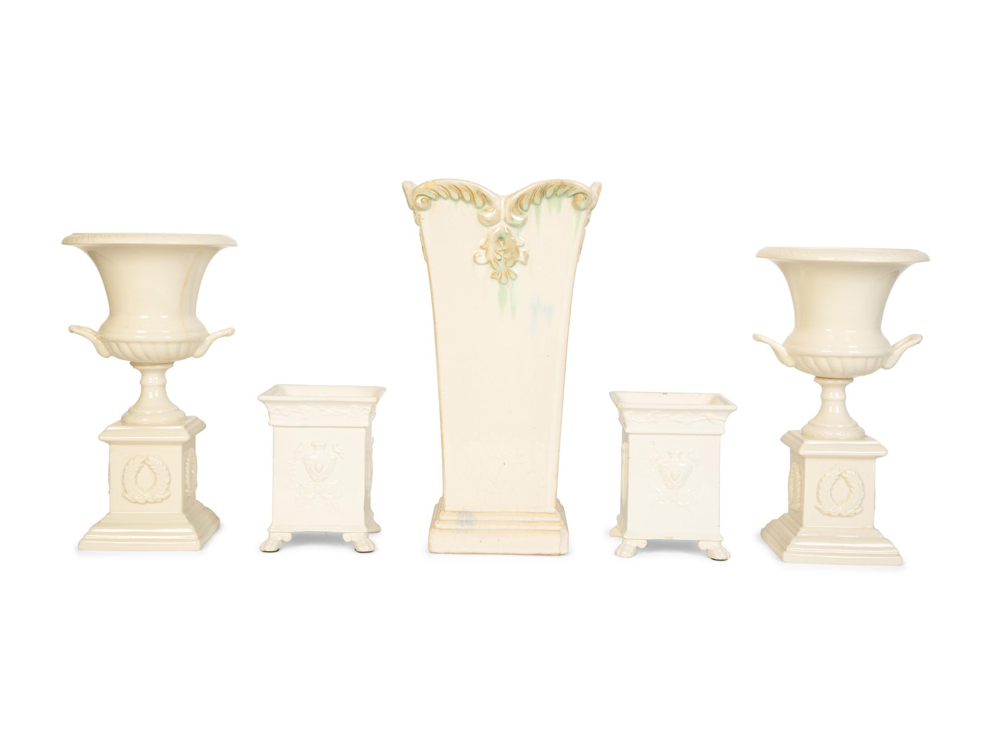 Three Bisque Porcelain Table Articles
