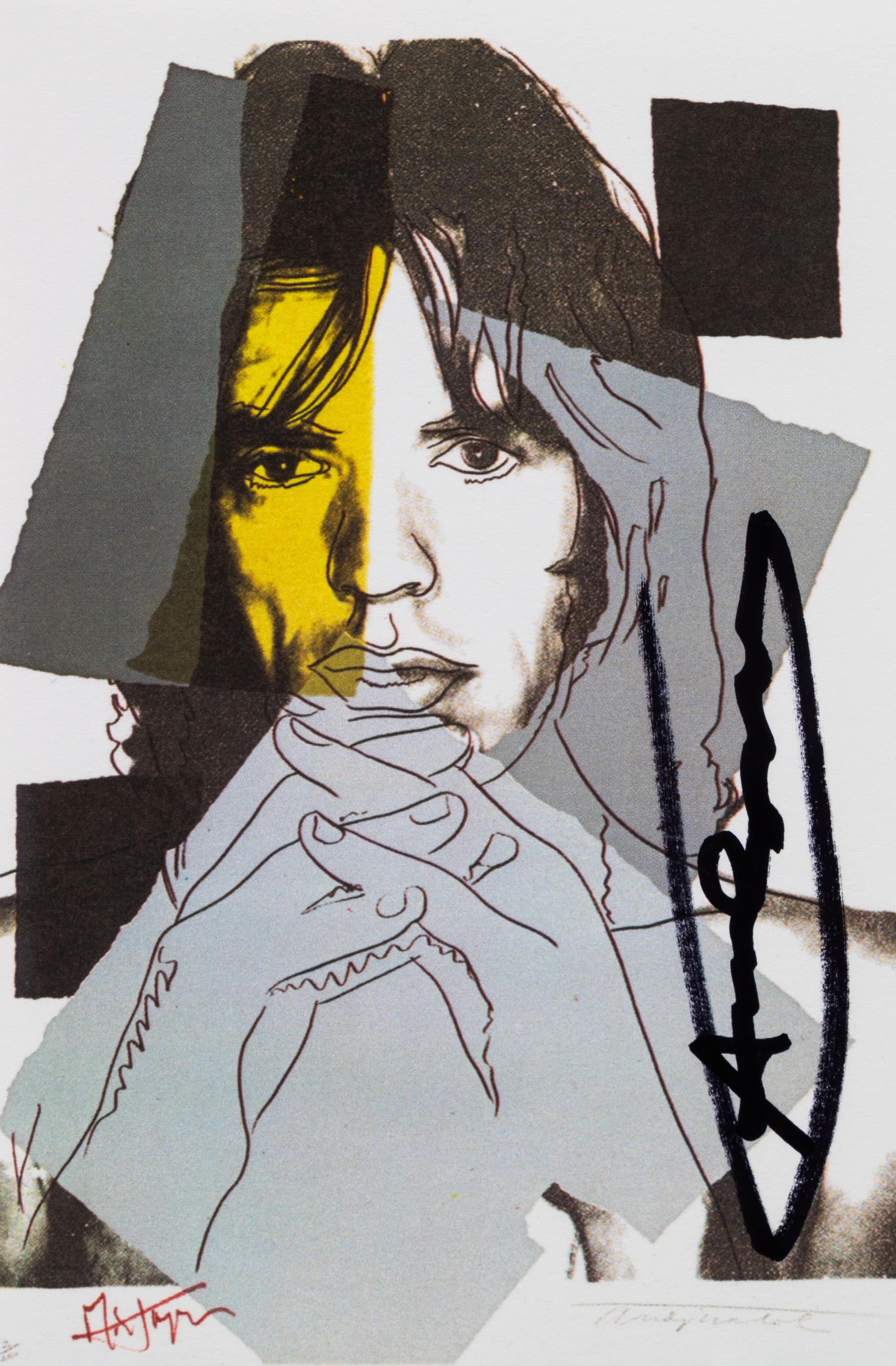 Andy Warhol, (American, 1928-1987), Mick Jagger, 1975 (set of ten announcement cards with cover published by Castelli Graphics for the