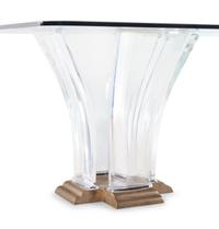 A Jeffrey Bigelow Lucite, Bronze and Glass Dining Table