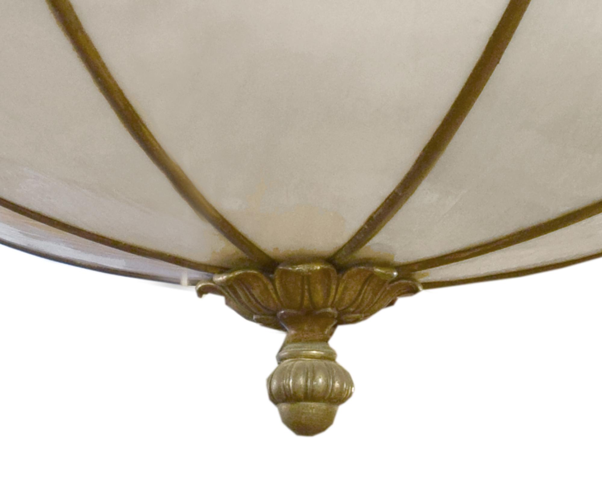 A Set of Four Bronze and Glass Chandeliers 24" W x 24" D x 44" H — United States, Circa 1920