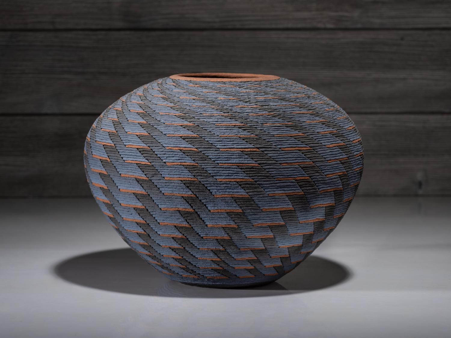 Corrugated Pottery Jar