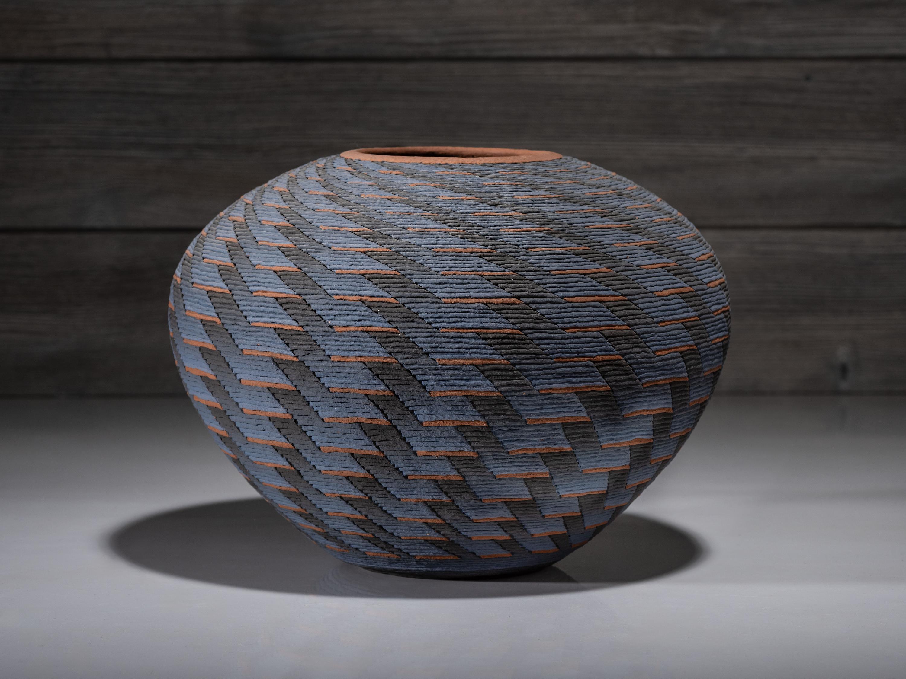 Corrugated Pottery Jar