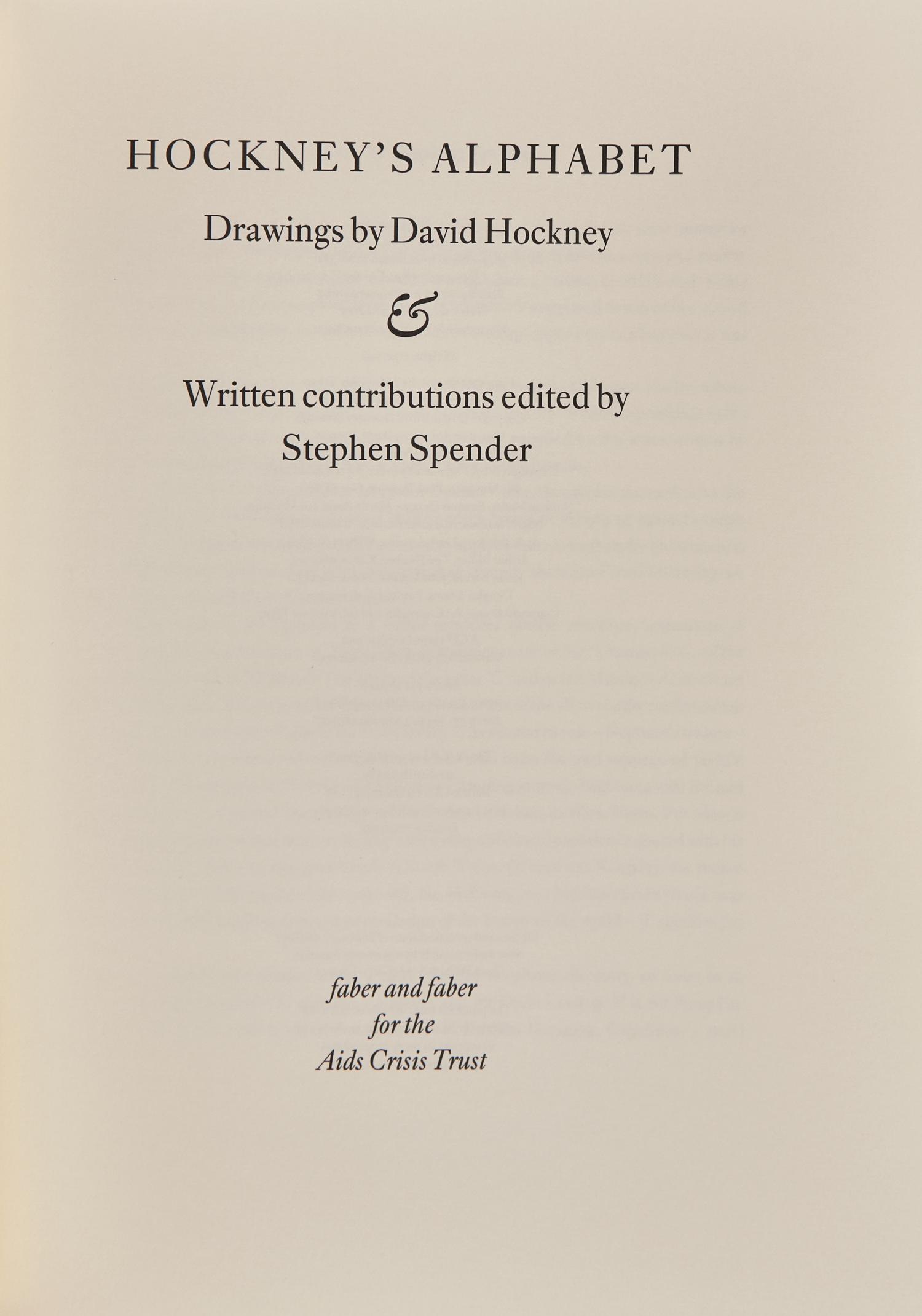 [Art] Hockney, David, and Stephen Spender, et al. Hockney's Alphabet