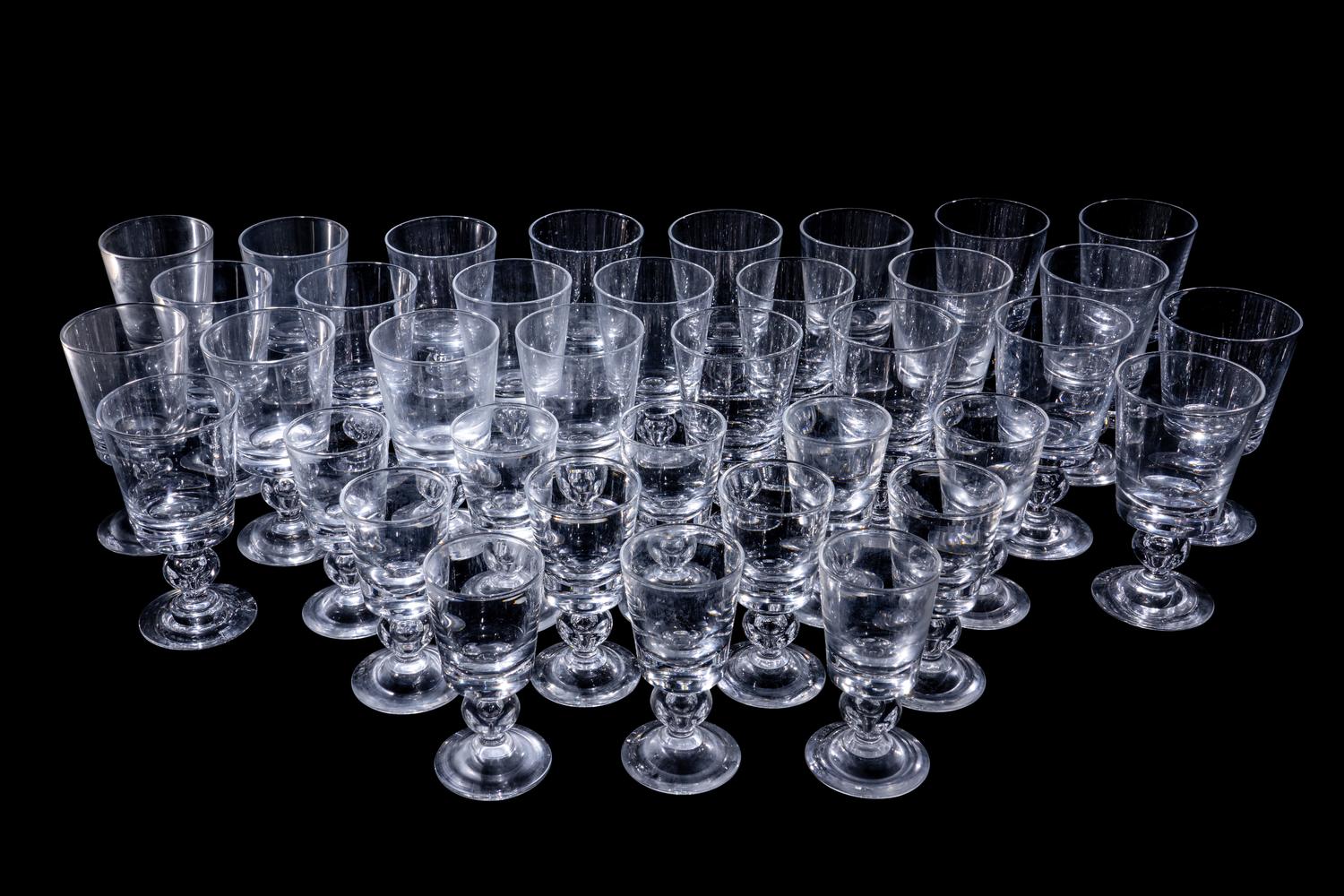 A Steuben Glass Stemware Service