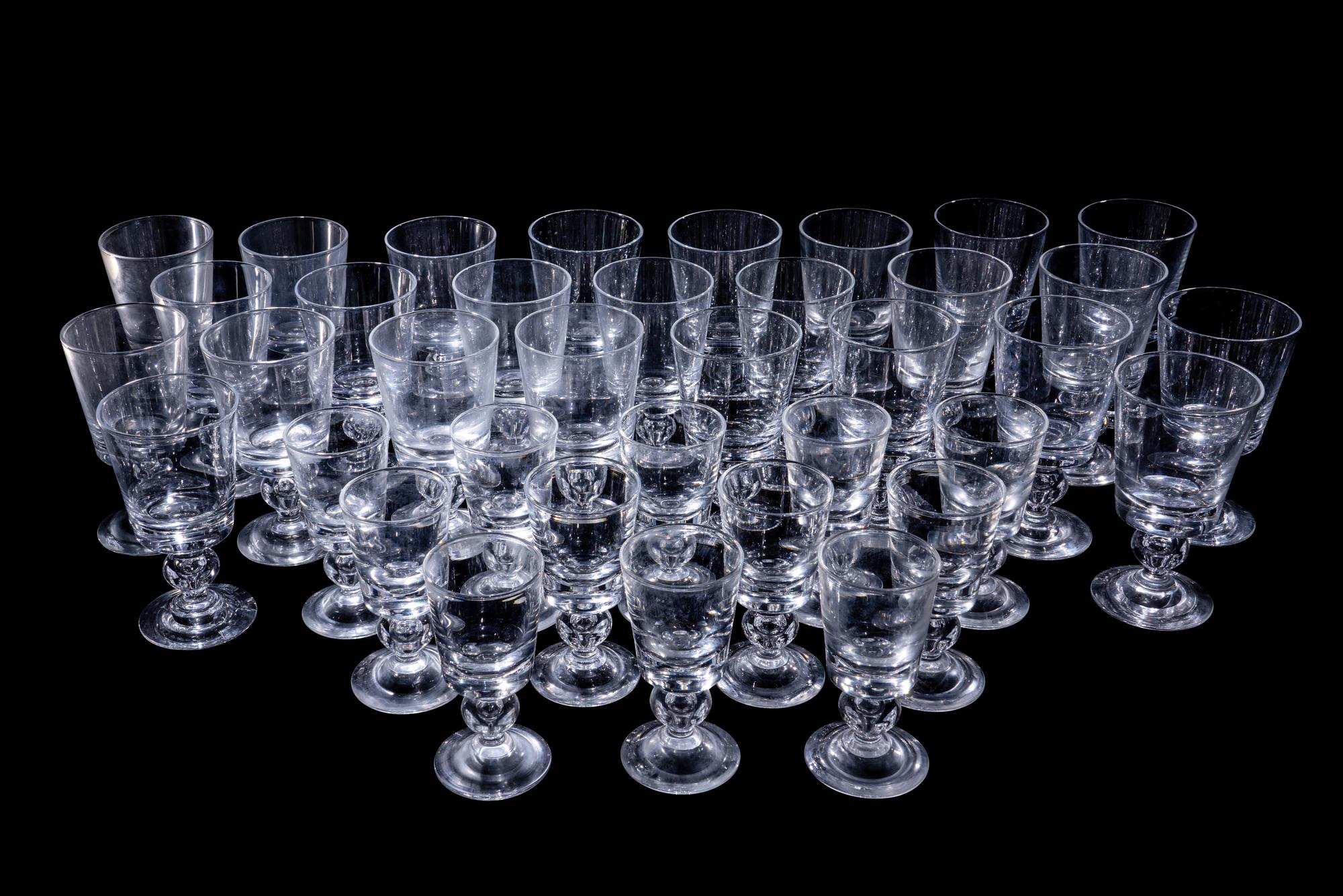 A Steuben Glass Stemware Service