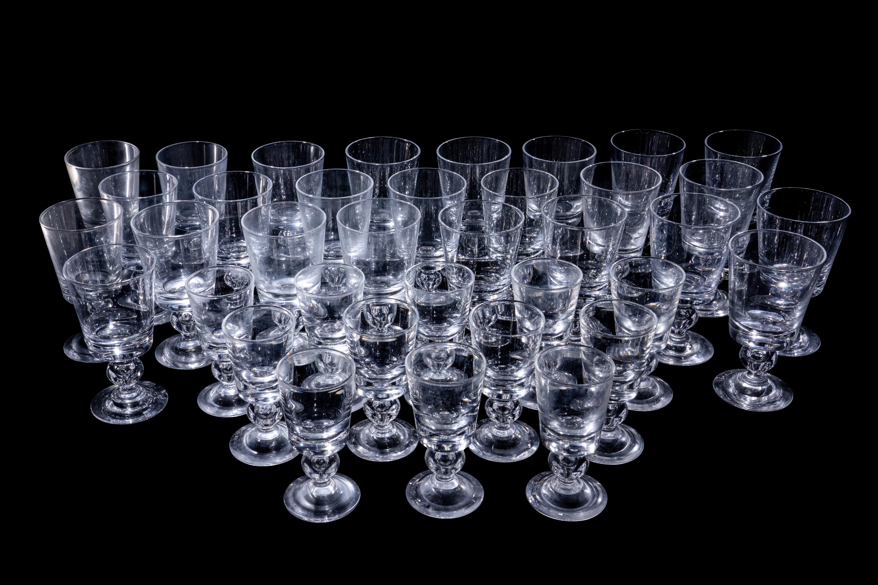 A Steuben Glass Stemware Service