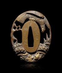 A Gilt Bronze Tsuba