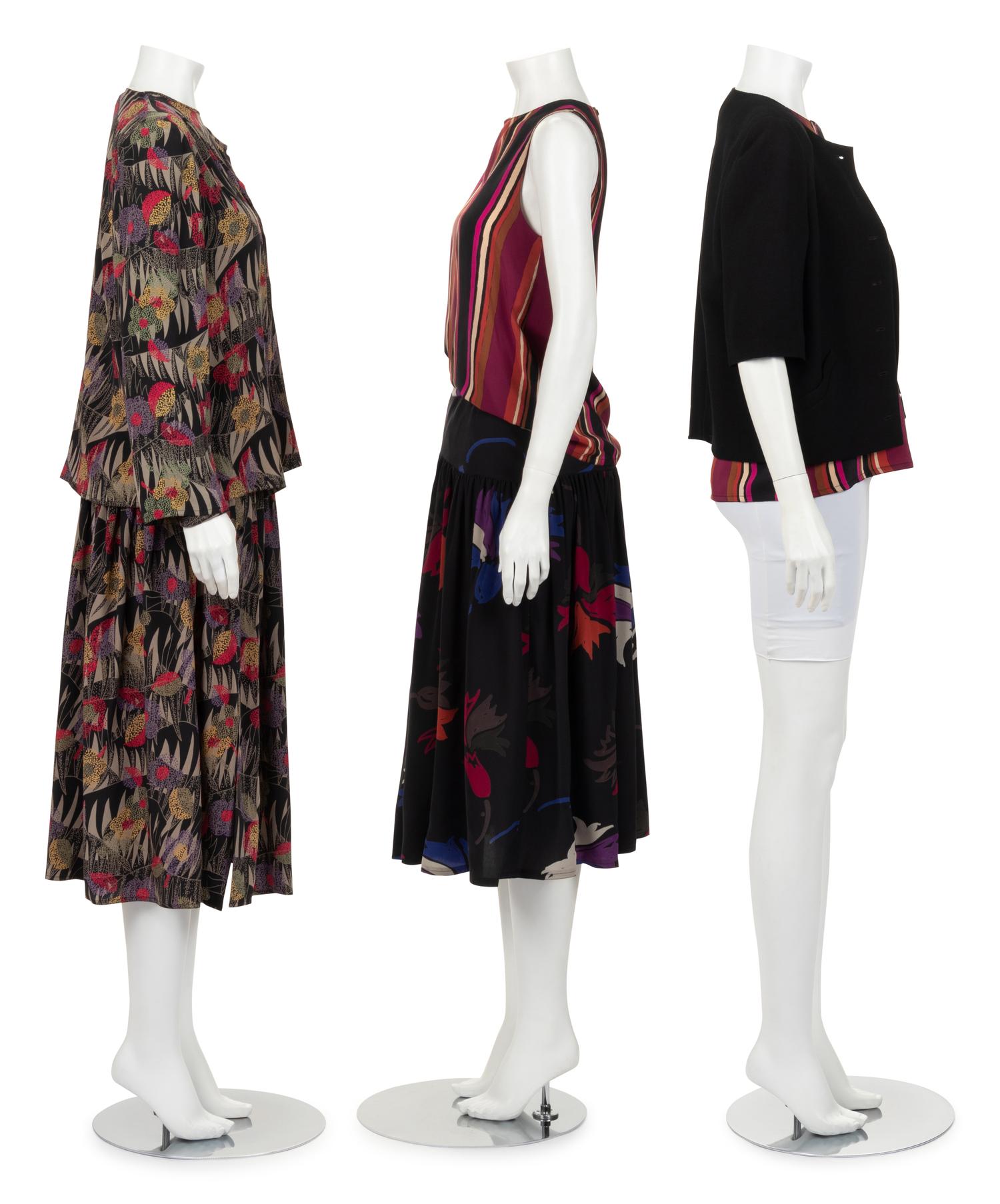 Seven Chloé Separates: Two Sleeveless Tops, One Three-Piece Ensemble, One Skirt, and One Jacket