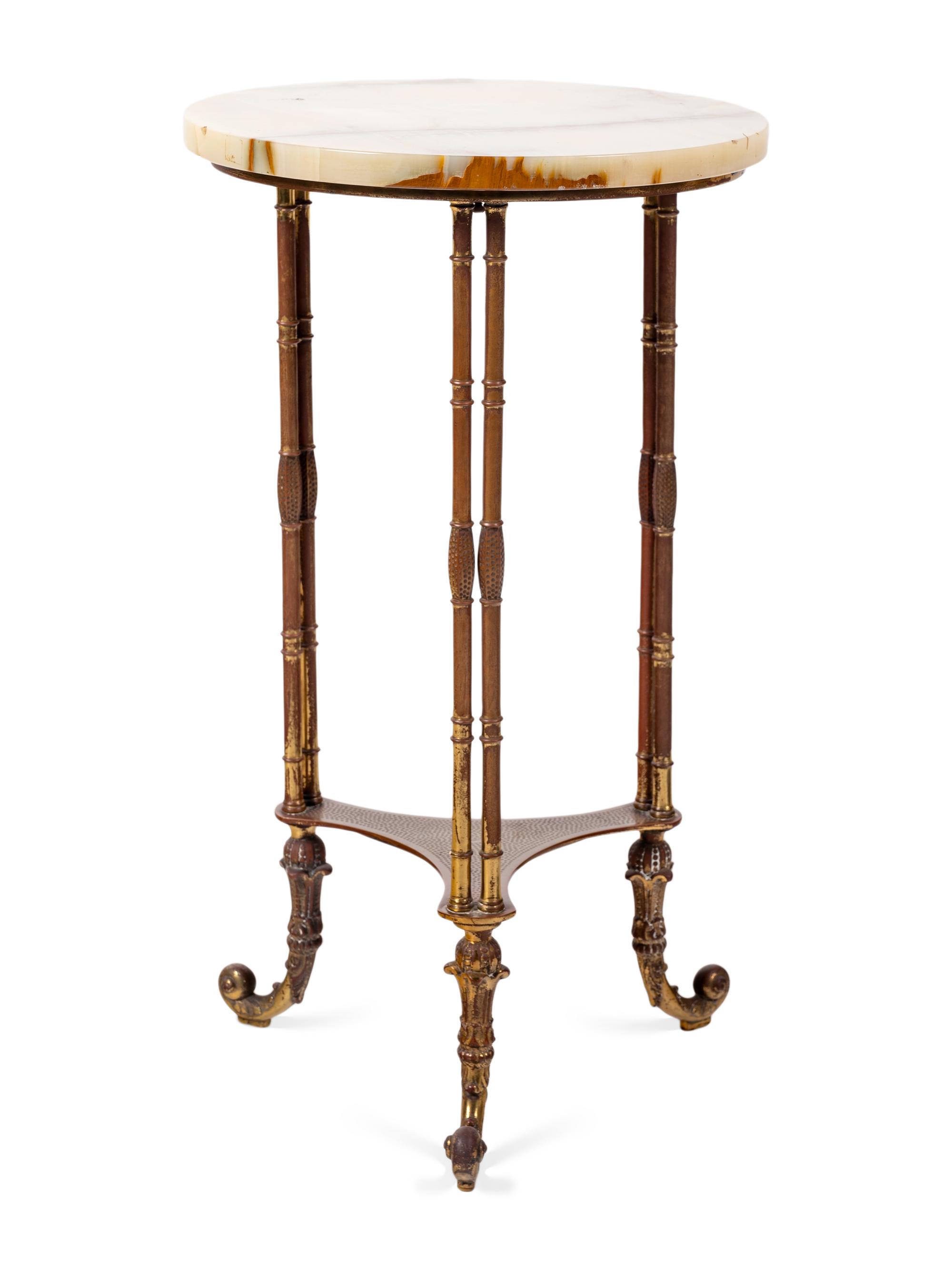 A Victorian Brass and Onyx Side Table