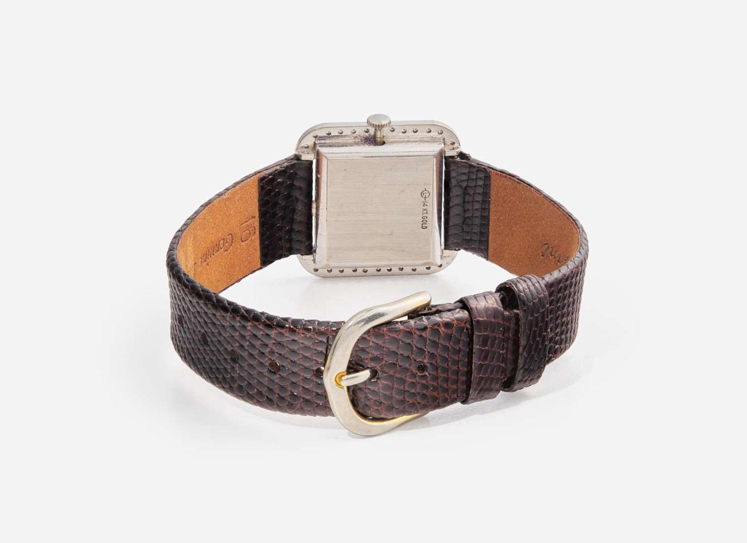 A Ladies 14K White Gold and Diamond Croton Watch