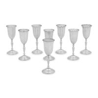 A Set of Eight American Arts and Crafts Silver Cordials