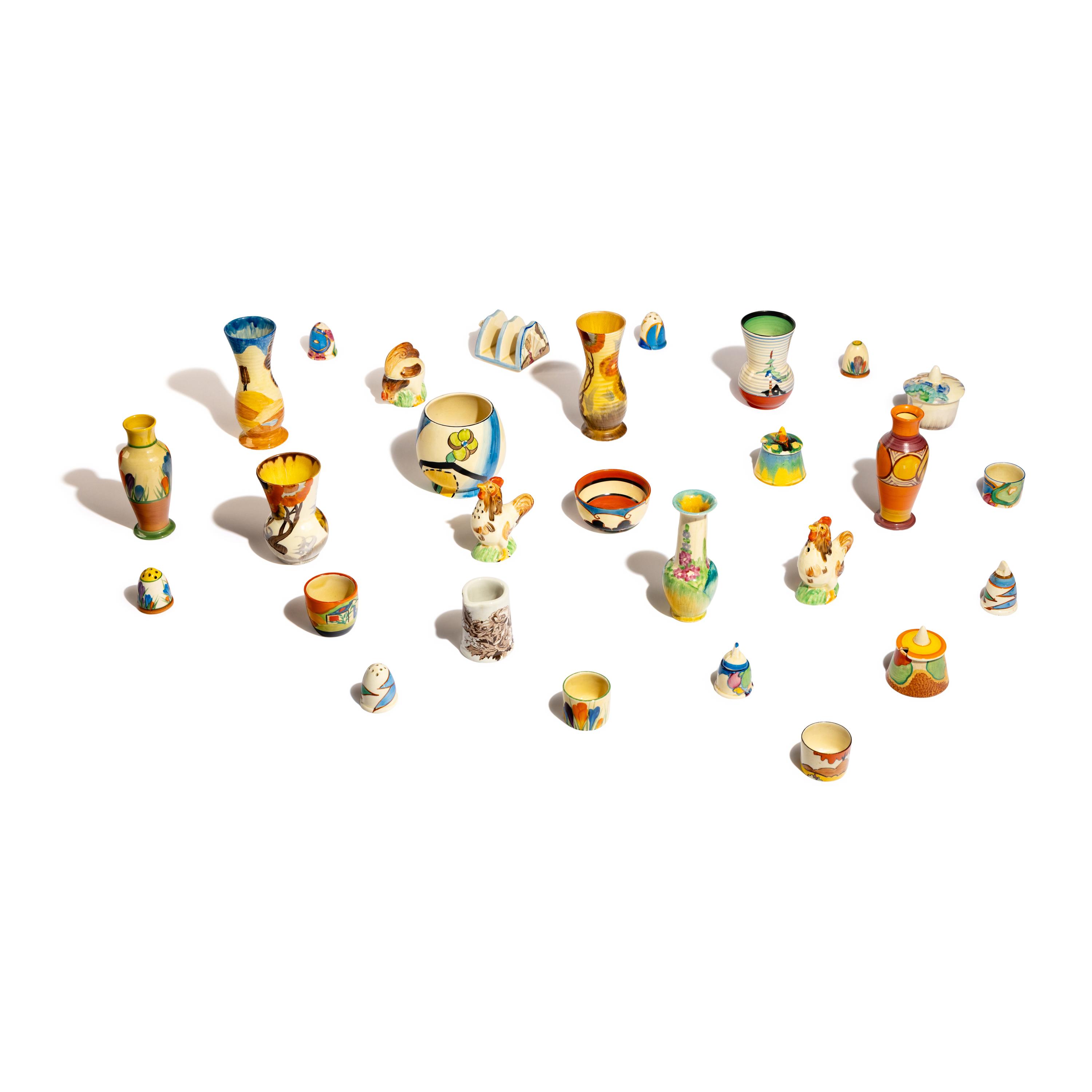 Clarice Cliff (English, 1899–1972) — Group of 29 Small articles