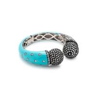 DIAMOND SIMULANT AND ENAMEL CUFF BRACELET