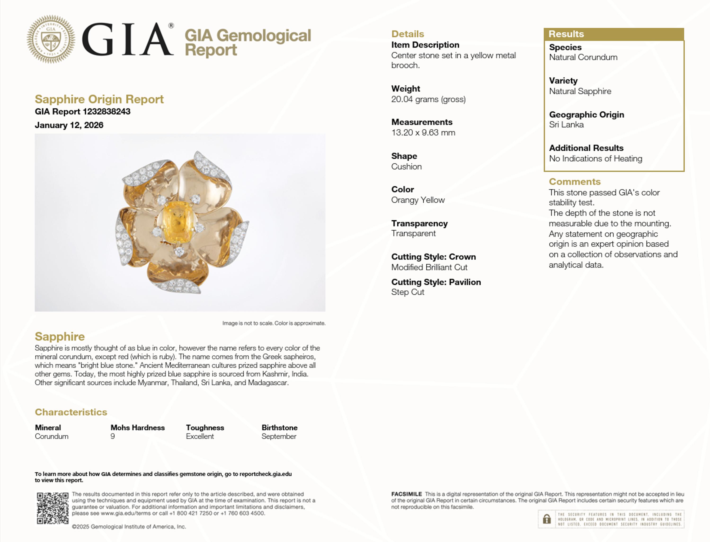 Cartier, Ceylon Yellow Sapphire and Diamond Articulated Flower Brooch