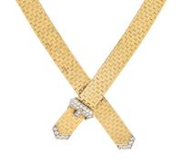 YELLOW GOLD, PLATINUM AND DIAMOND NECKLACE