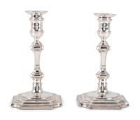A Pair of Silver Georgian Style Candlesticks