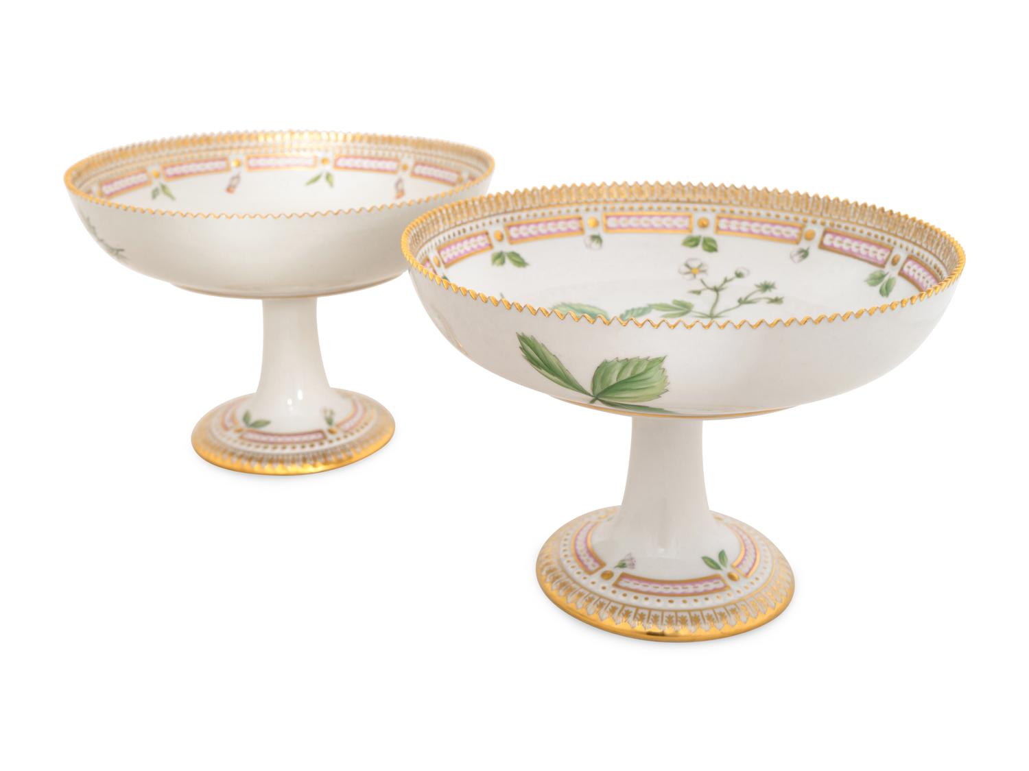Three Royal Copenhagen Flora Danica Porcelain Table Articles
