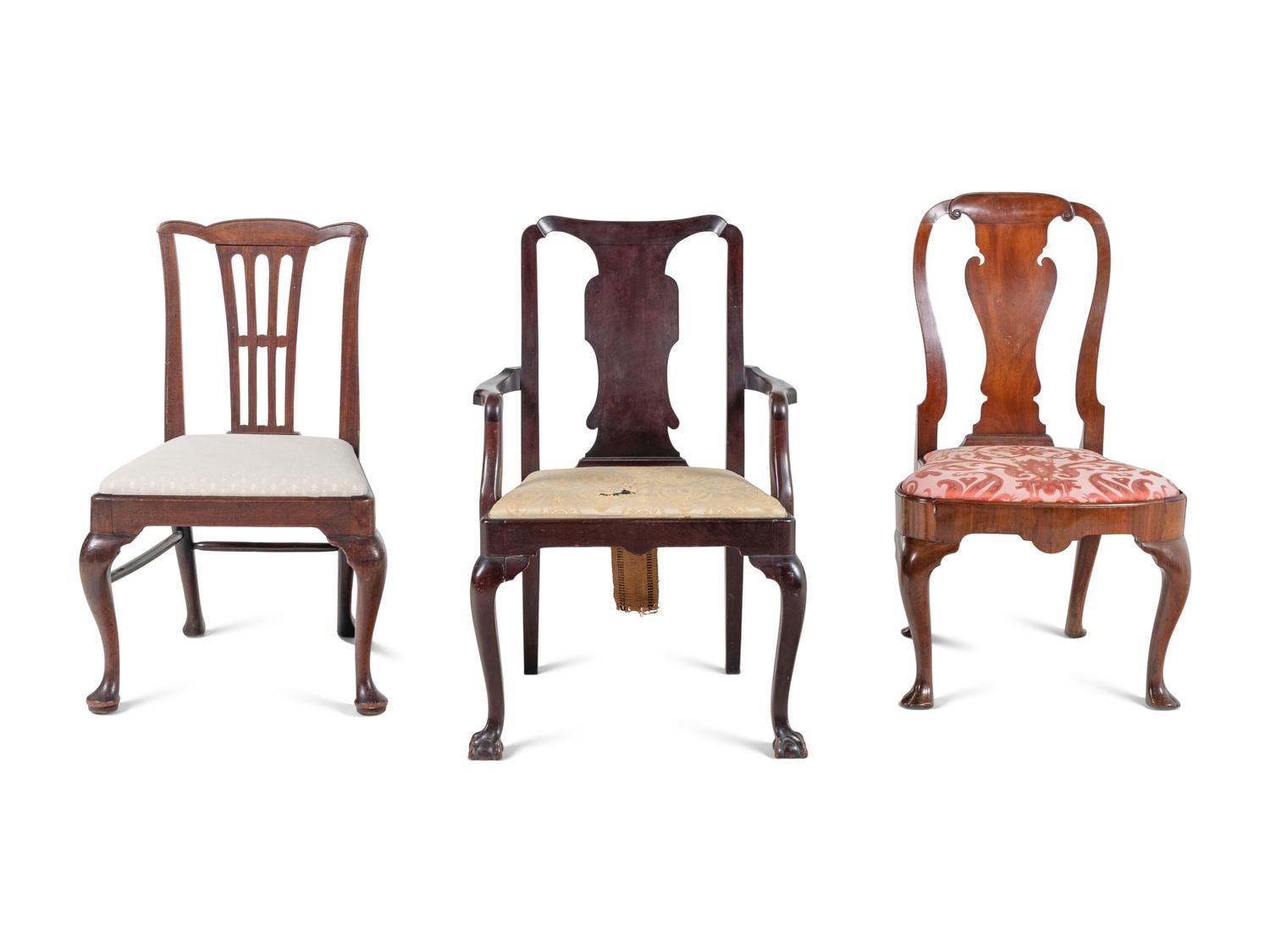 Three English Mahogany Chairs