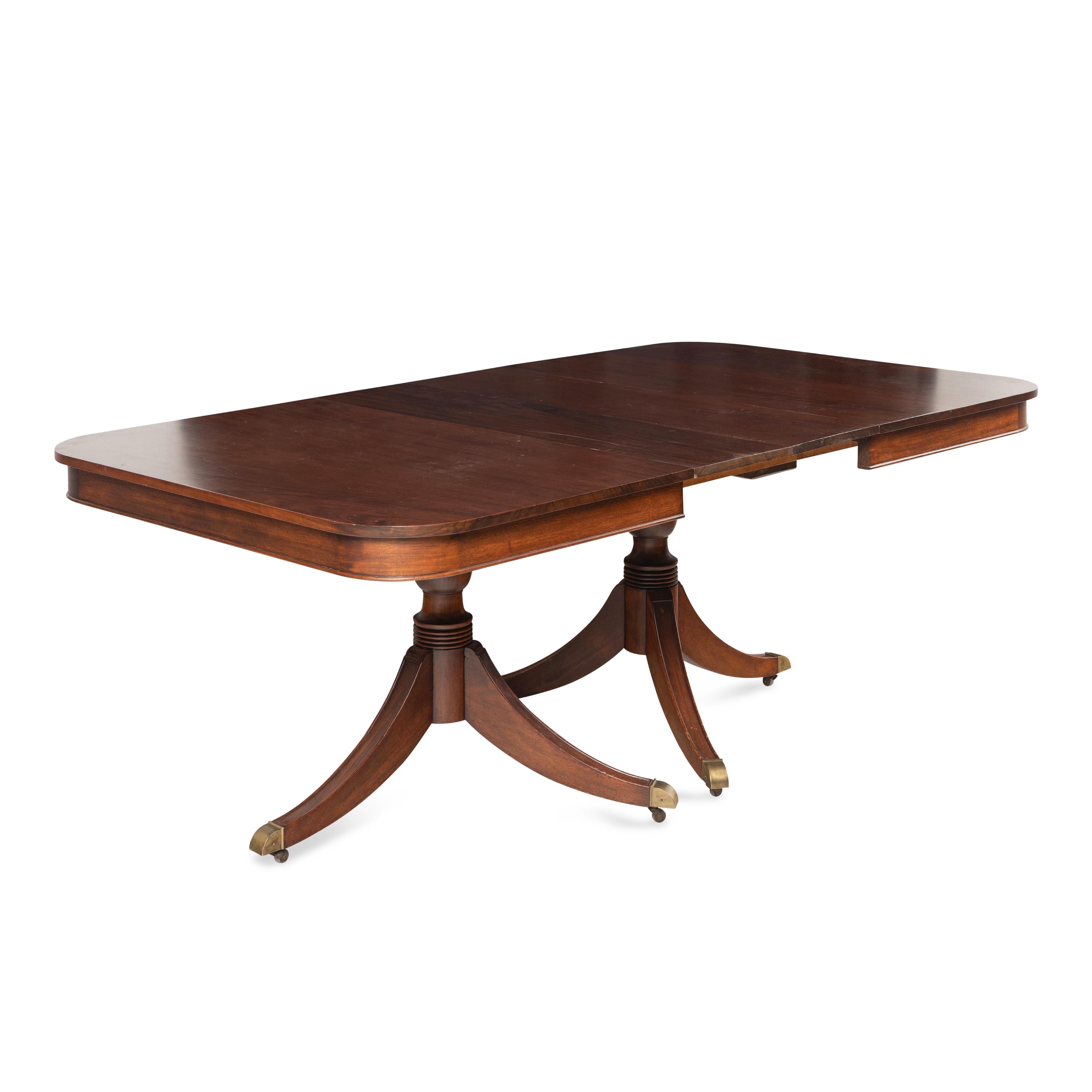 A George III Style Mahogany Double-Pedestal Dining Table